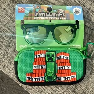 Minecraft Green Kids Sunglasses with Case